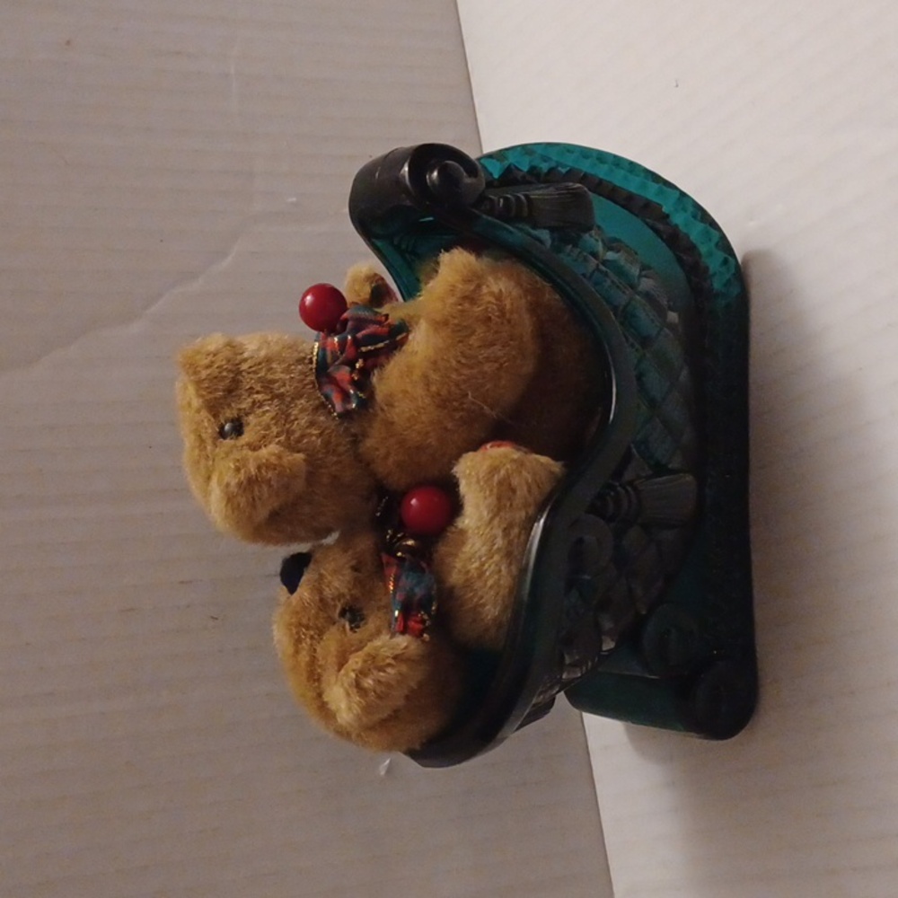 4/$40 Two Moveable Plush Bears In  Sleigh